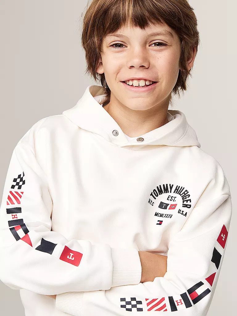 TOMMY HILFIGER | Jungen Hoodie | Blanco