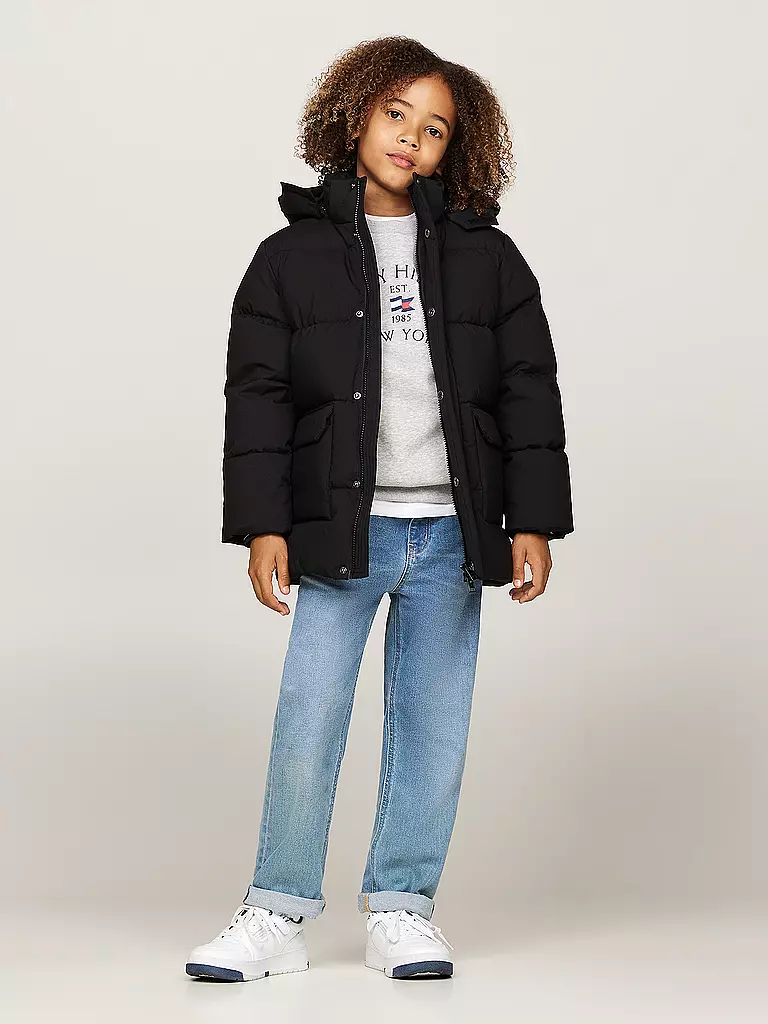 TOMMY HILFIGER | Jungen Parka | Negro