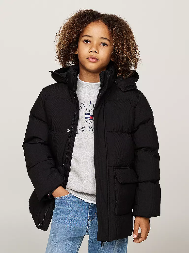 TOMMY HILFIGER | Jungen Parka | Negro