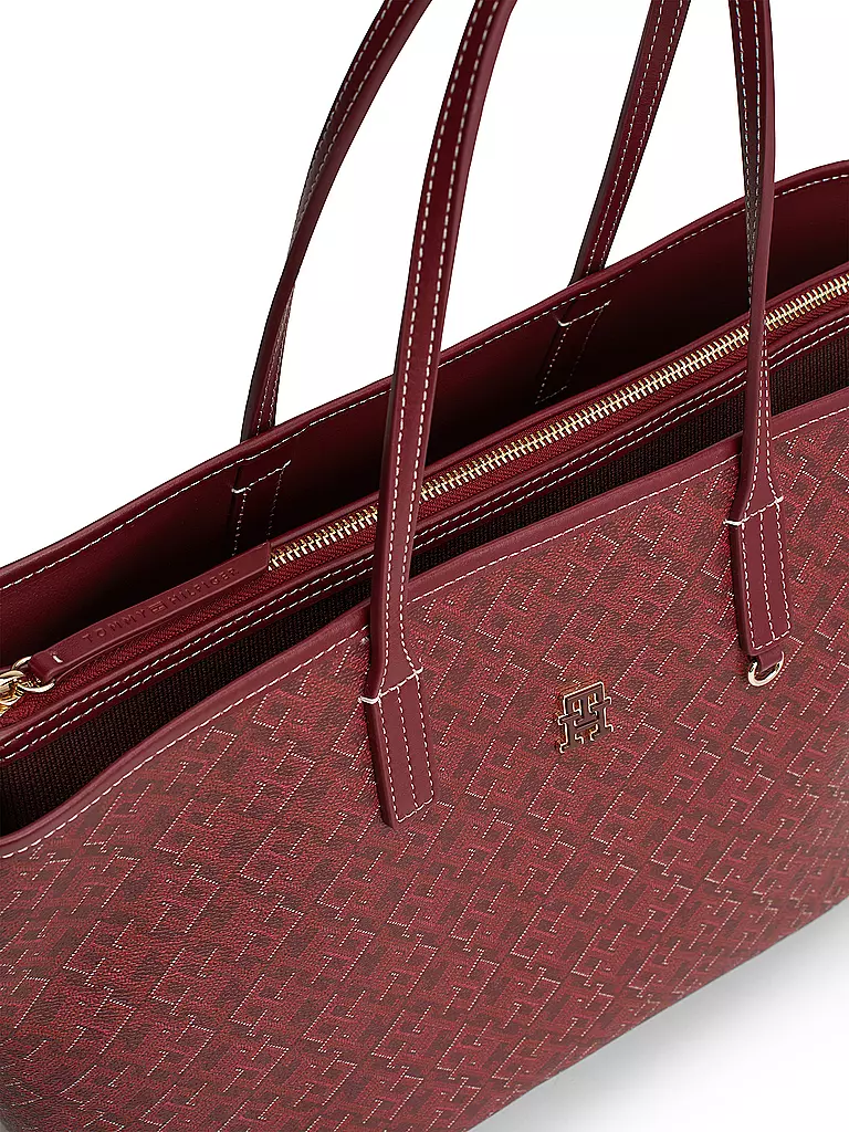 TOMMY HILFIGER | Ledertasche - Shopper TH MONOPLAY LEATHER TOTE | Rojo