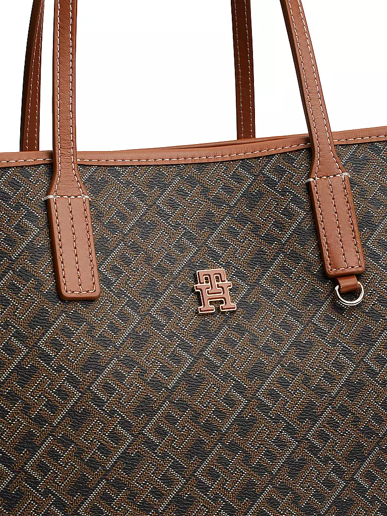 TOMMY HILFIGER | Ledertasche - Shopper TH MONOPLAY LEATHER TOTE | Marrón