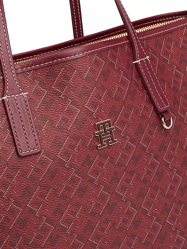 TOMMY HILFIGER | Ledertasche - Shopper TH MONOPLAY LEATHER TOTE | Rojo