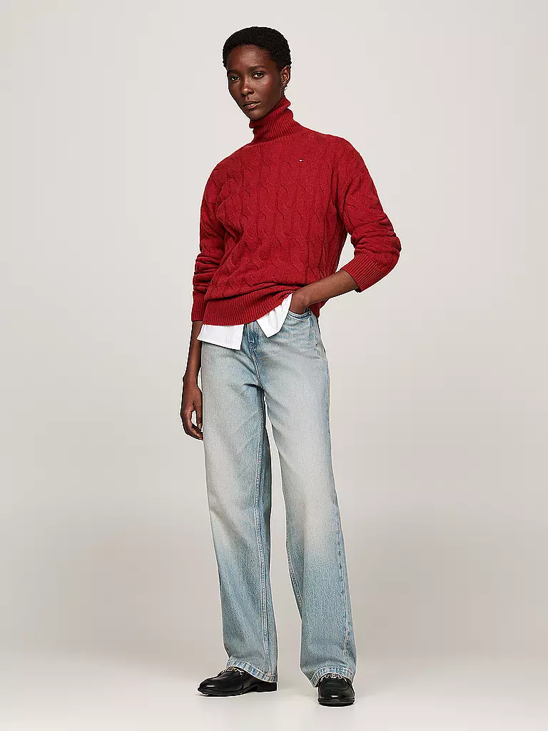 TOMMY HILFIGER | Rollkragenpullover  | Rojo