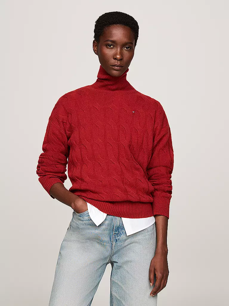 TOMMY HILFIGER | Rollkragenpullover  | Rojo