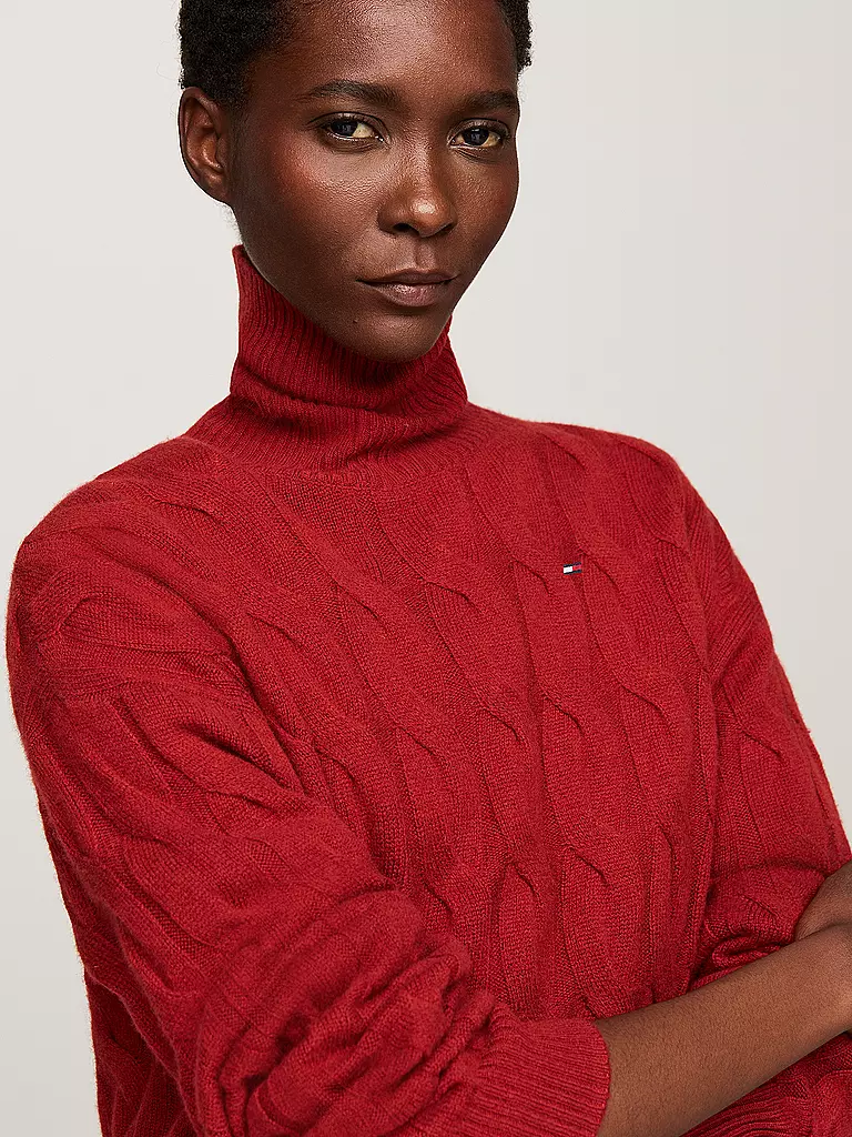 TOMMY HILFIGER | Rollkragenpullover  | Rojo