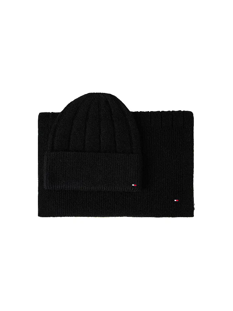 TOMMY HILFIGER | Set 2-teilig Mütze und Schal | Negro