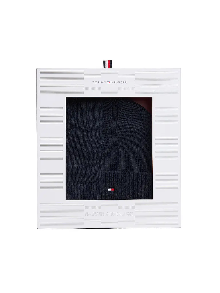 TOMMY HILFIGER | Set de 2 piezas gorro y guantes | Azul
