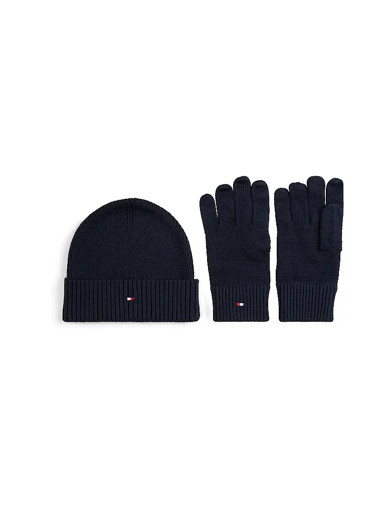 TOMMY HILFIGER | Set de 2 piezas gorro y guantes | Azul