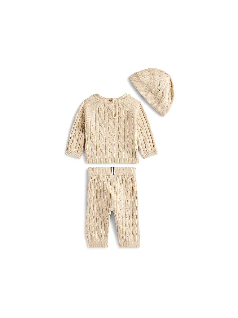 TOMMY HILFIGER | Set de bebé de 3 piezas: suéter, pantalón y gorro | 