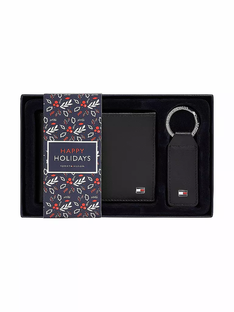 TOMMY HILFIGER | Set de regalo de cartera y llavero | Negro