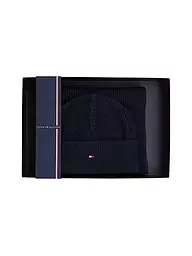 TOMMY HILFIGER | Set de regalo de gorro y bufanda | Azul