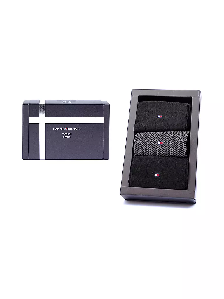 TOMMY HILFIGER | Socken Geschenkbox 3er Pkg black | Negro