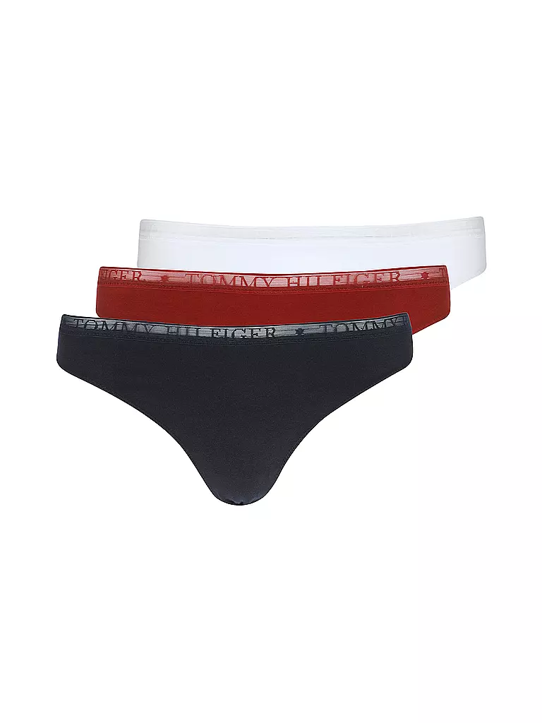 TOMMY HILFIGER | String paquete de 3 naranja | Negro