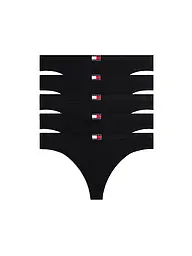 TOMMY HILFIGER | String paquete de 5 negro | Negro