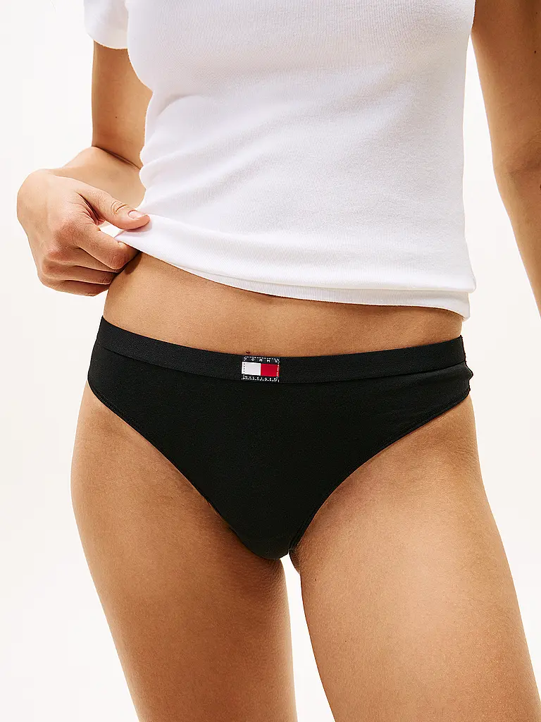 TOMMY HILFIGER | String paquete de 5 negro | Negro
