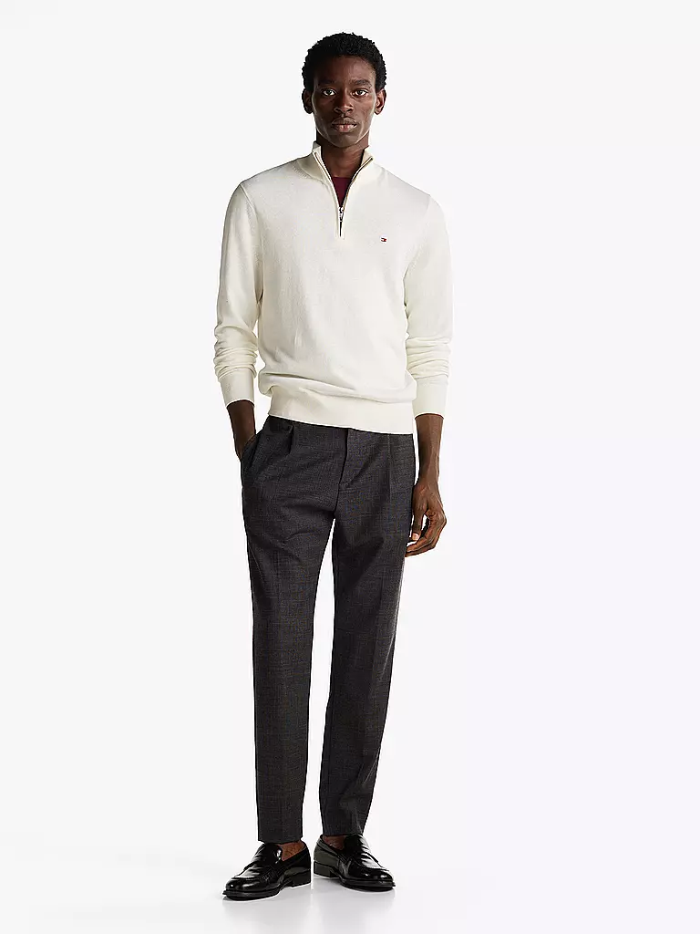 TOMMY HILFIGER | Troyer Pullover  | Blanco