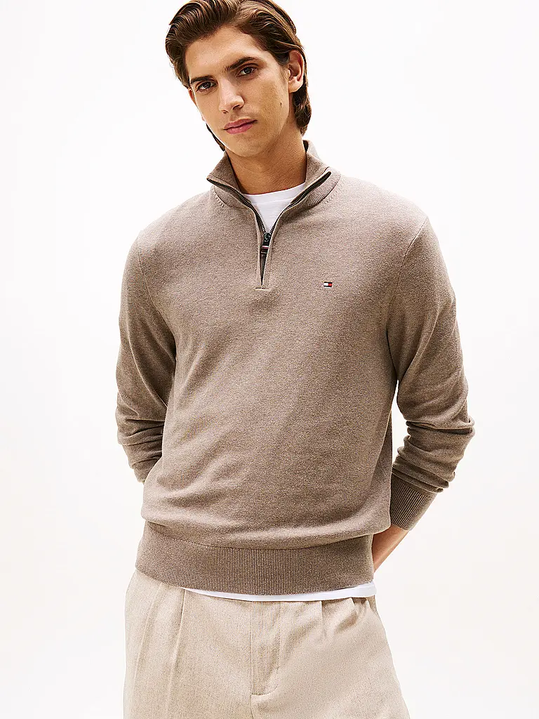 TOMMY HILFIGER | Troyer Pullover  | Marrón