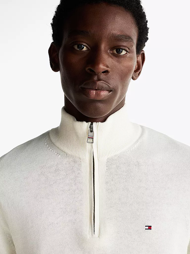 TOMMY HILFIGER | Troyer Pullover  | Blanco