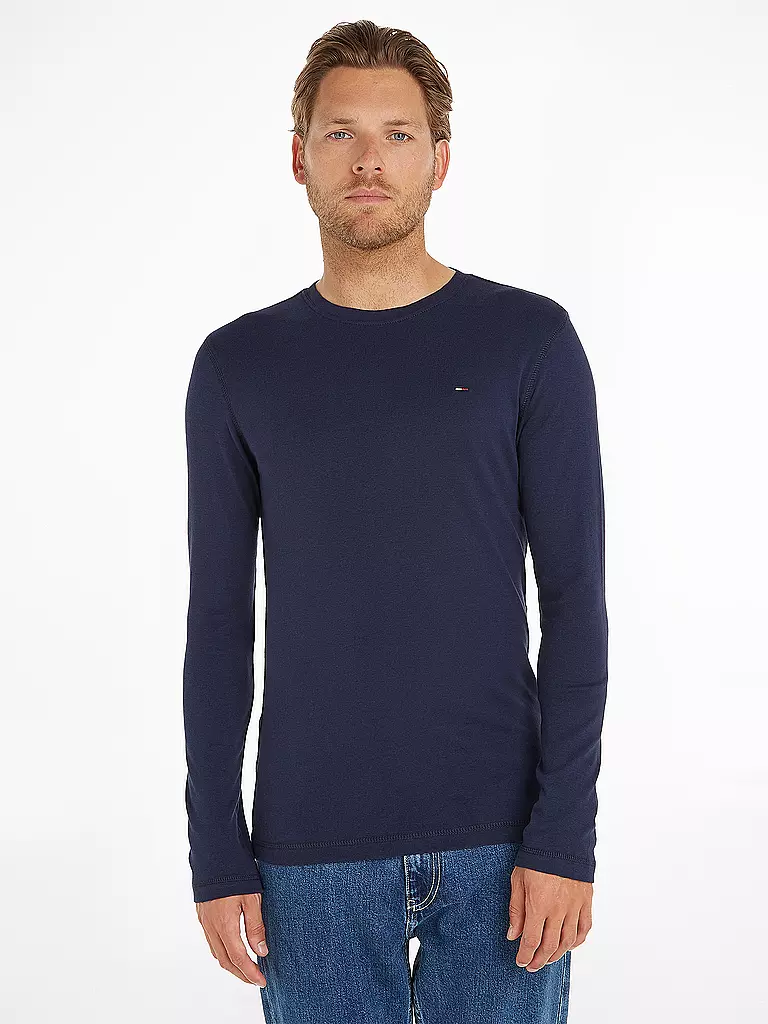 TOMMY JEANS | Camiseta de manga larga Slim Fit | dunkelblau