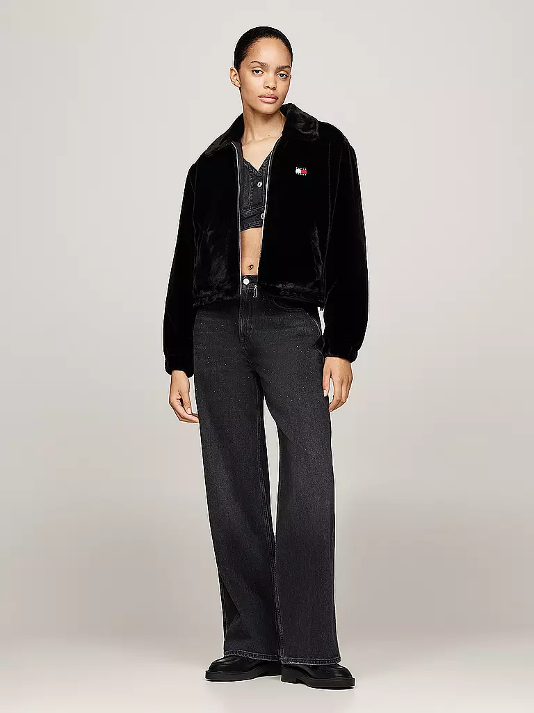 TOMMY JEANS | Chaqueta en óptica de piel | schwarz