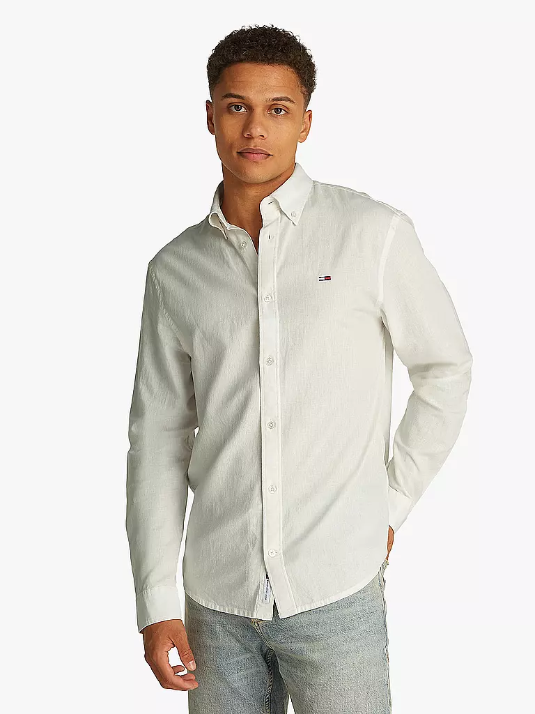 TOMMY JEANS | Hemd Regular Fit | Blanco