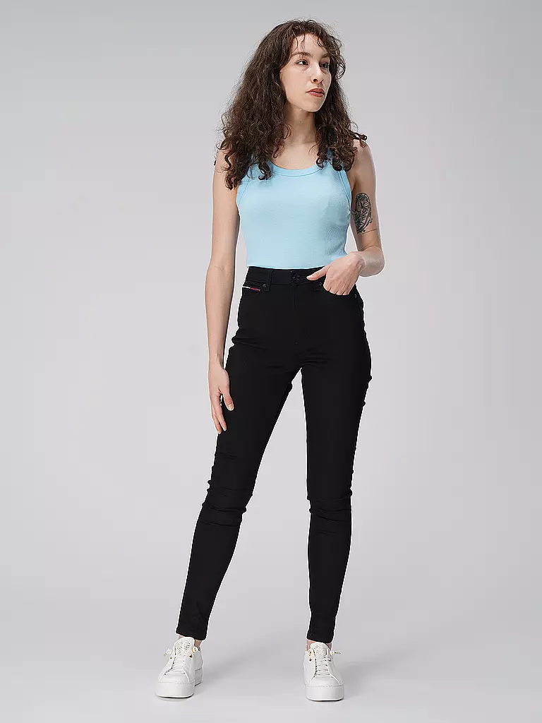 TOMMY JEANS | Vaqueros de talle alto Super Skinny Fit Sylvia | Negro