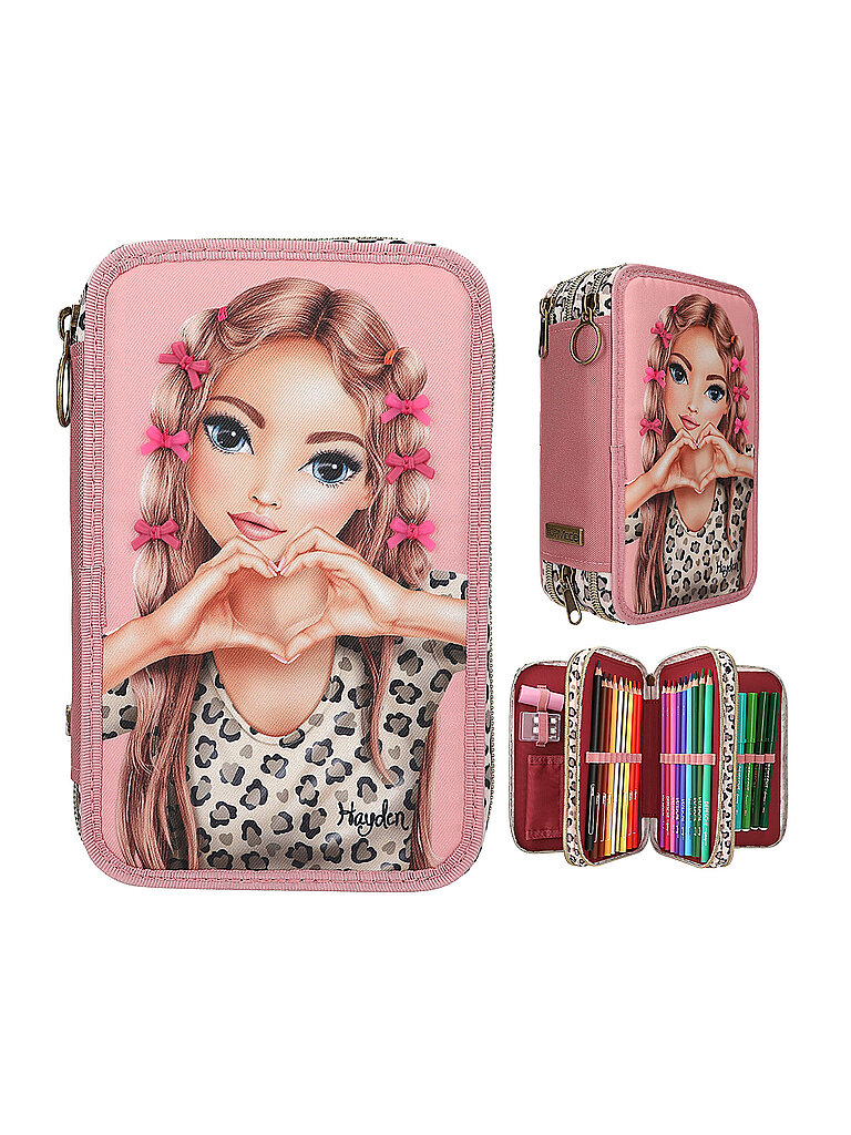 Estuche de 3 compartimentos con lazo