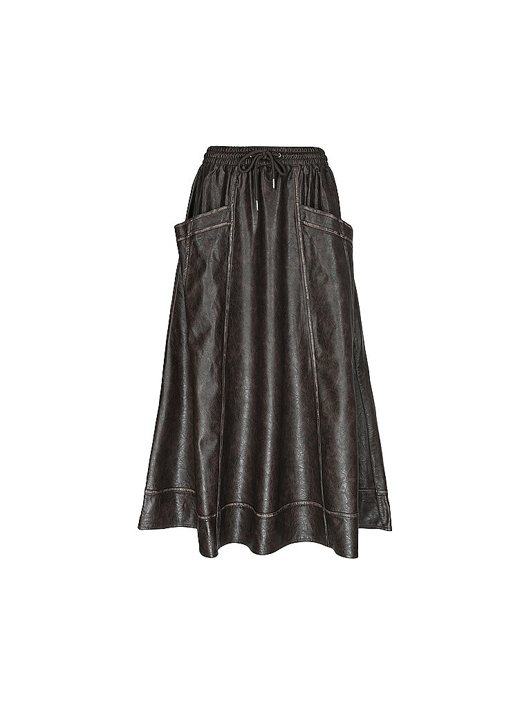 Topshop Falda midi efecto piel TSSISSI marrón