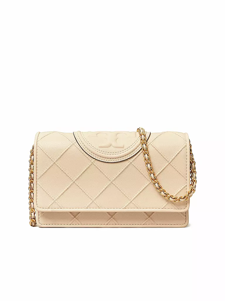 TORY BURCH | Bolso de cuero - Bandolera FLEMING SOFT CHAIN WALLET | Crema