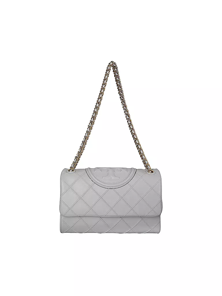 TORY BURCH | Bolso de cuero - Bolso bandolera FLEMING SOFT | Gris claro