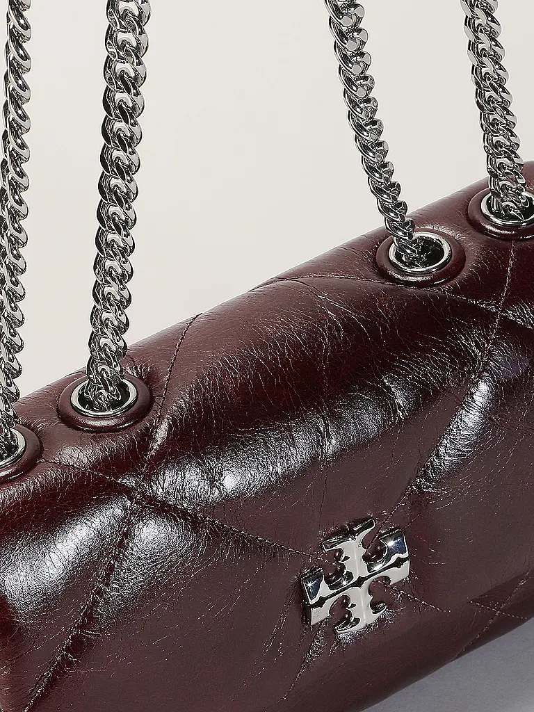 TORY BURCH | Bolso de cuero - Bolso bandolera KIRA | Rojo oscuro