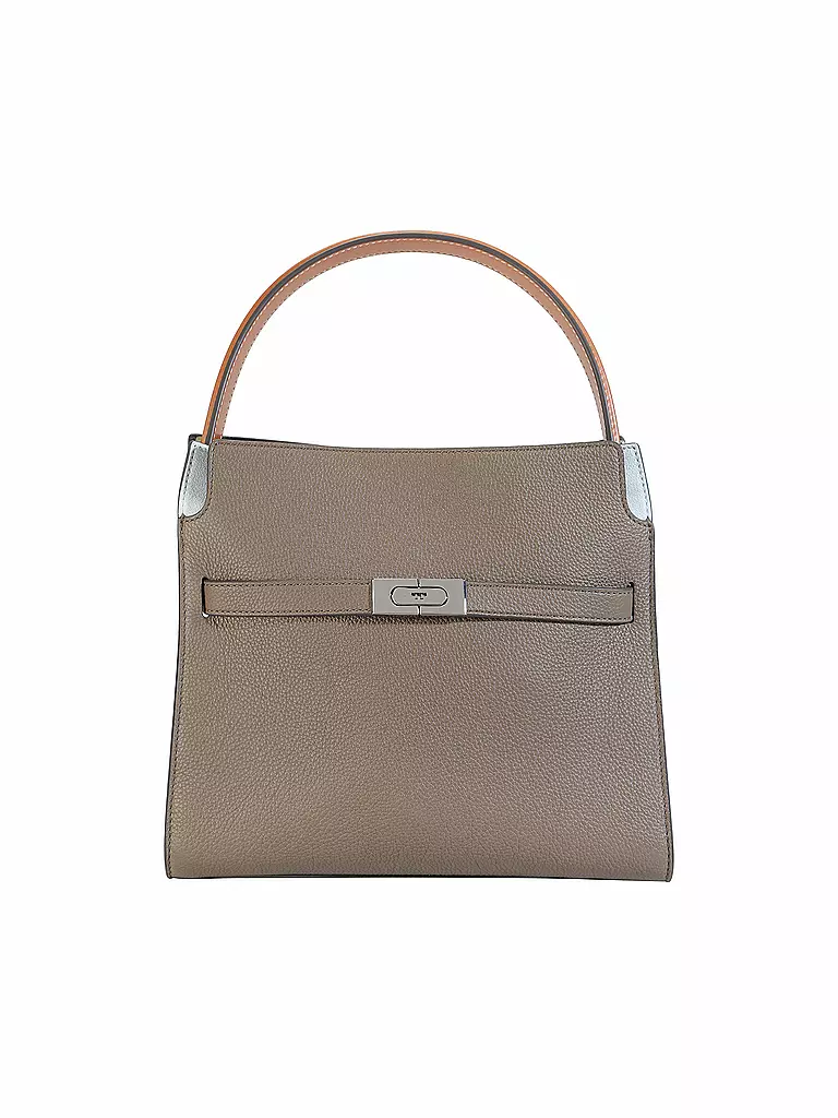 TORY BURCH | Bolso de cuero - Bolso de mano LEE SMALL DOUBLE BAG | Gris
