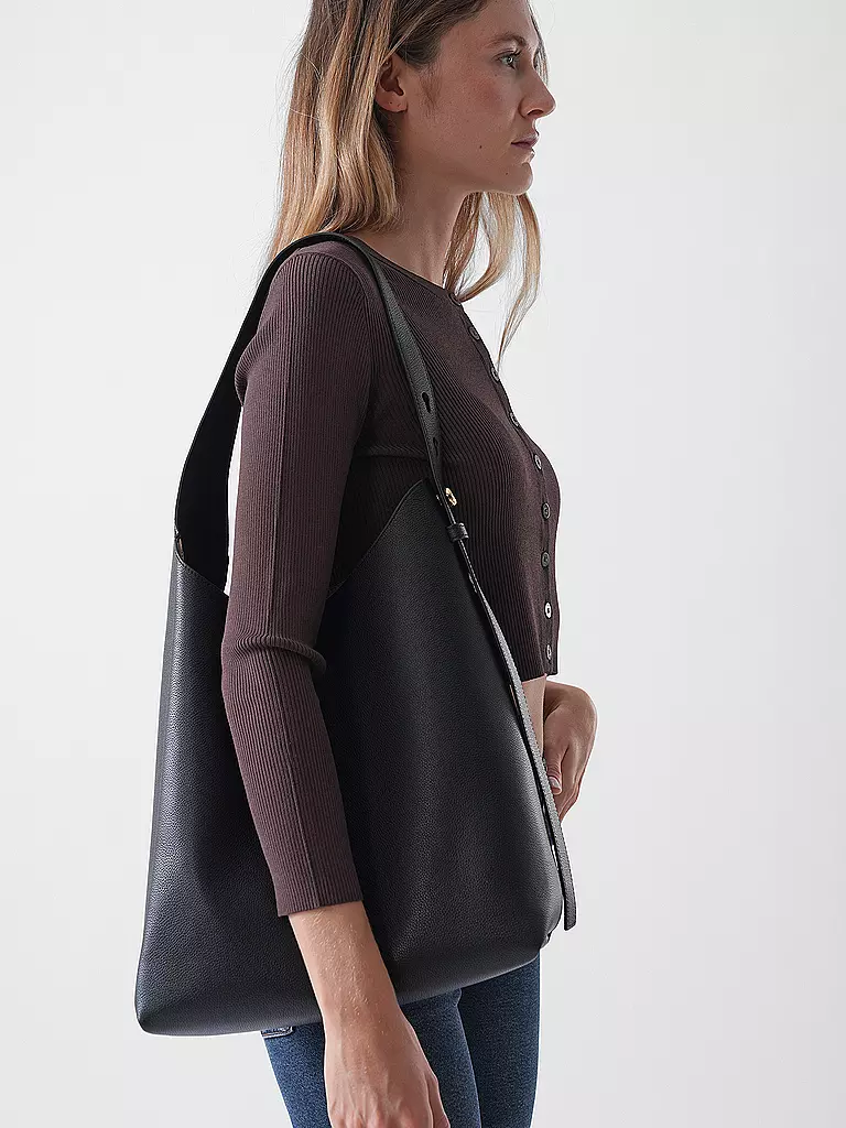 TORY BURCH | Bolso de cuero - Bolso Hobo ROMY | Negro