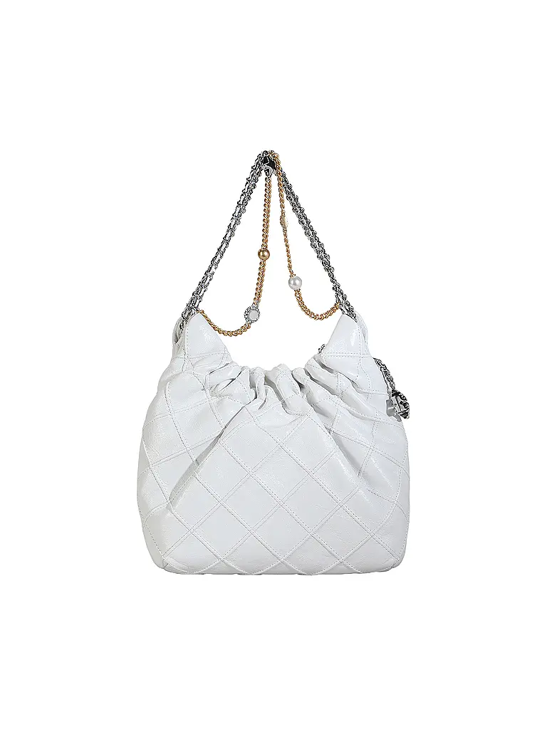 TORY BURCH | Bolso de cuero - Hobo Bag FLEMING Mini | Blanco