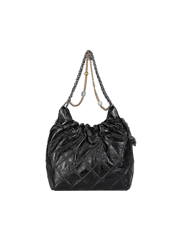 TORY BURCH | Bolso de cuero - Hobo Bag FLEMING Mini | Negro