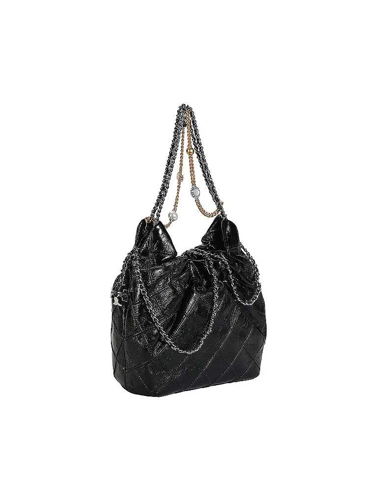 TORY BURCH | Bolso de cuero - Hobo Bag FLEMING Mini | Negro