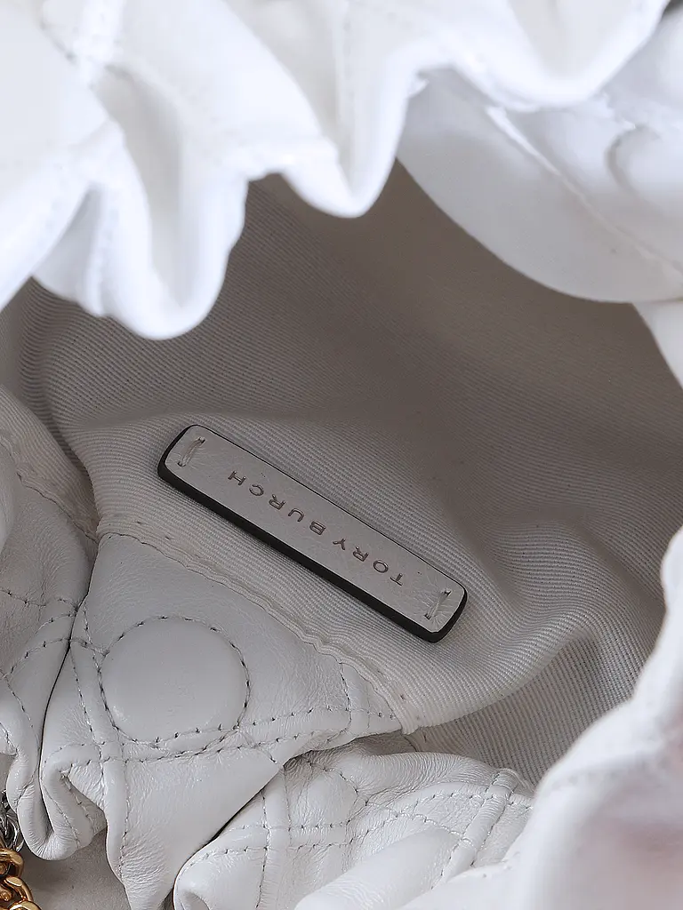 TORY BURCH | Bolso de cuero - Hobo Bag FLEMING Mini | Blanco