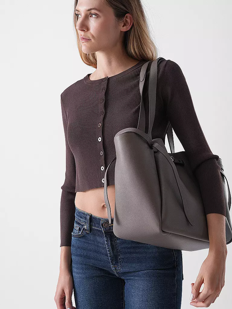 TORY BURCH | Bolso de cuero - Shopper ROMY | Gris