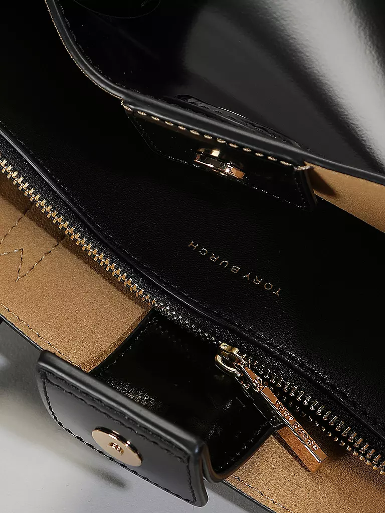 TORY BURCH | Ledertasche - Henkeltasche ROBINSON SPAZZOLATO  Small | Negro