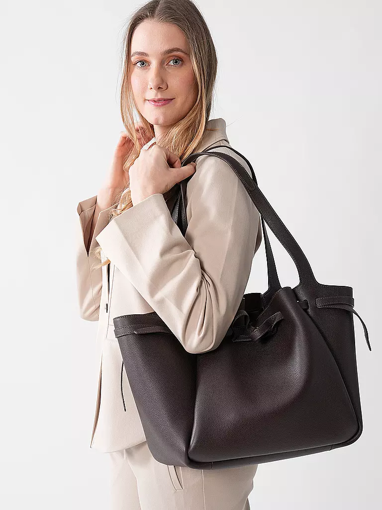 TORY BURCH | Ledertasche - Shopper ROMY | Marrón