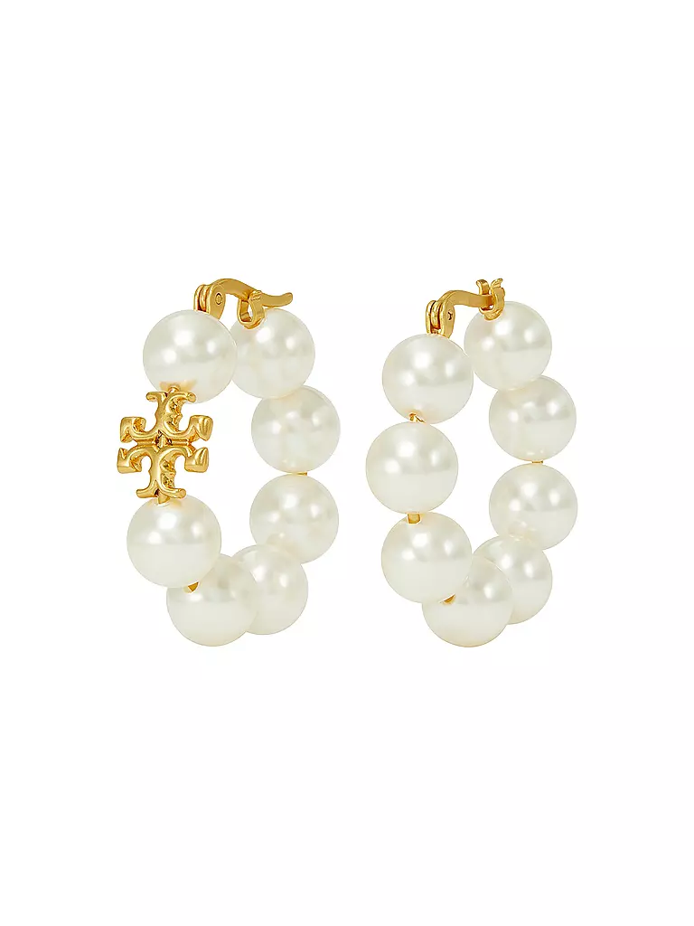 TORY BURCH | Pendientes KIRA PEARL HOOP | Oro