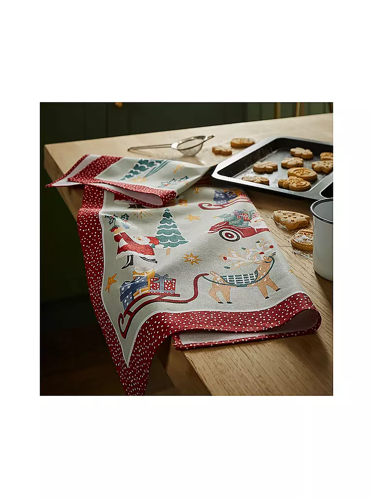 ULSTER WEAVERS | Paño de cocina reciclado Tis the Season | Mostaza