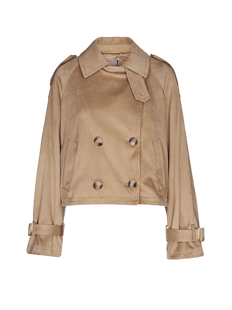 Chaqueta de imitación de cuero marrón claro XL