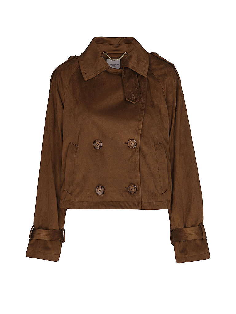 Chaqueta de efecto cuero marrón XXL