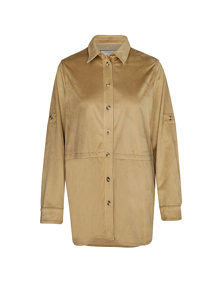 Chaqueta de cuero sintético marrón claro XS