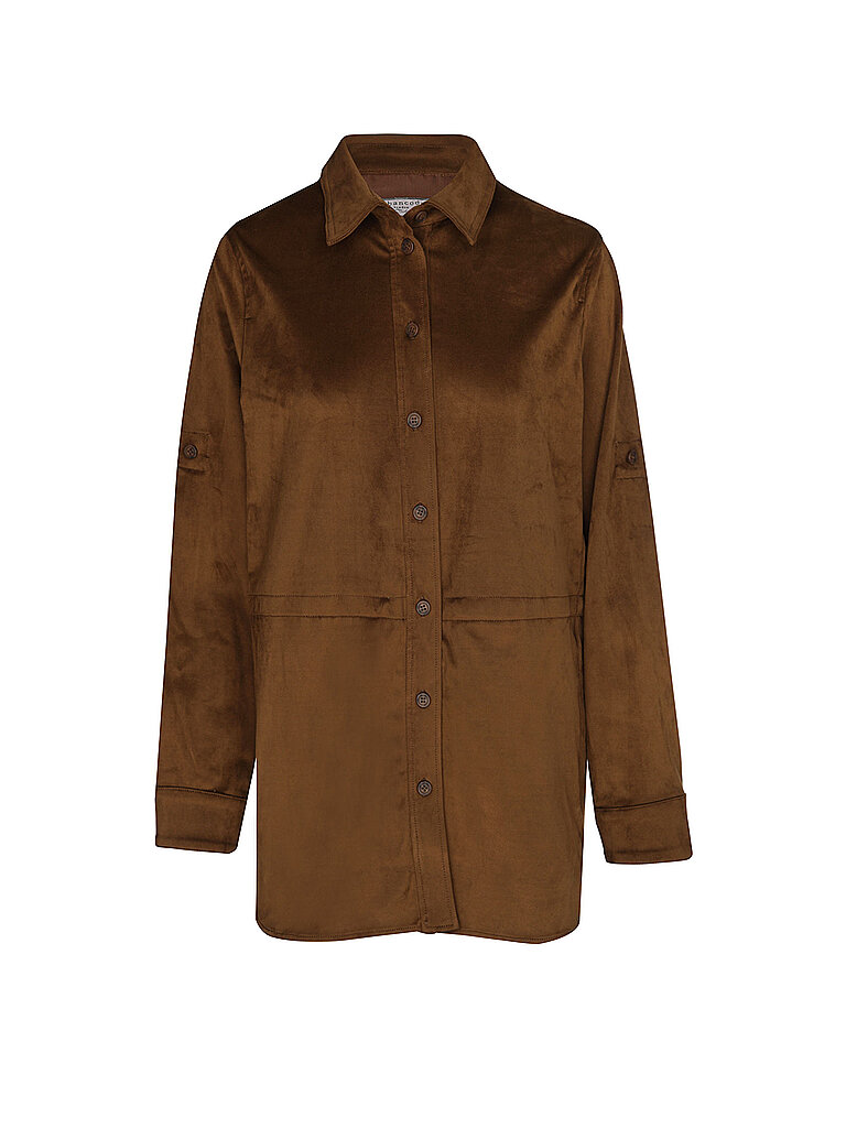 Chaqueta de efecto piel marrón M
