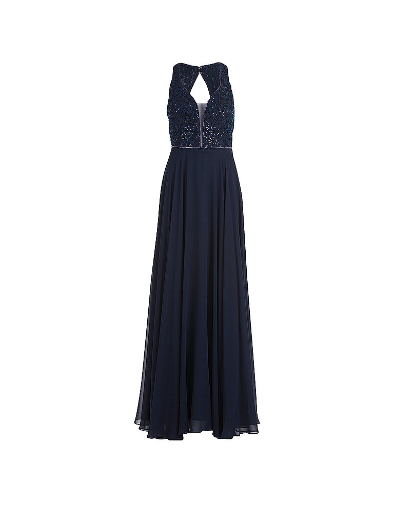 Vestido de noche azul oscuro 36