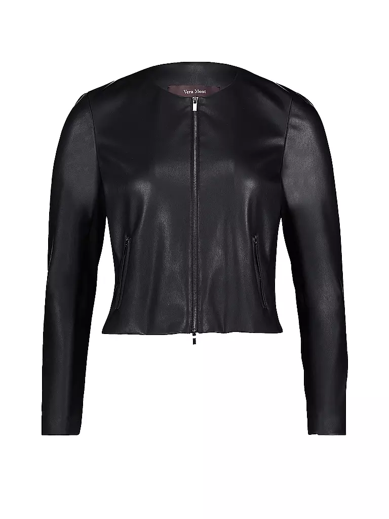 VERA MONT | Chaqueta corta de imitación de cuero | Negro