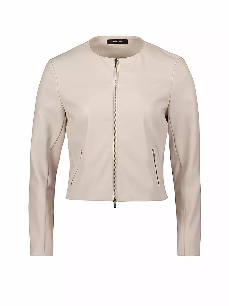 VERA MONT | Chaqueta corta de imitación de cuero | Crema