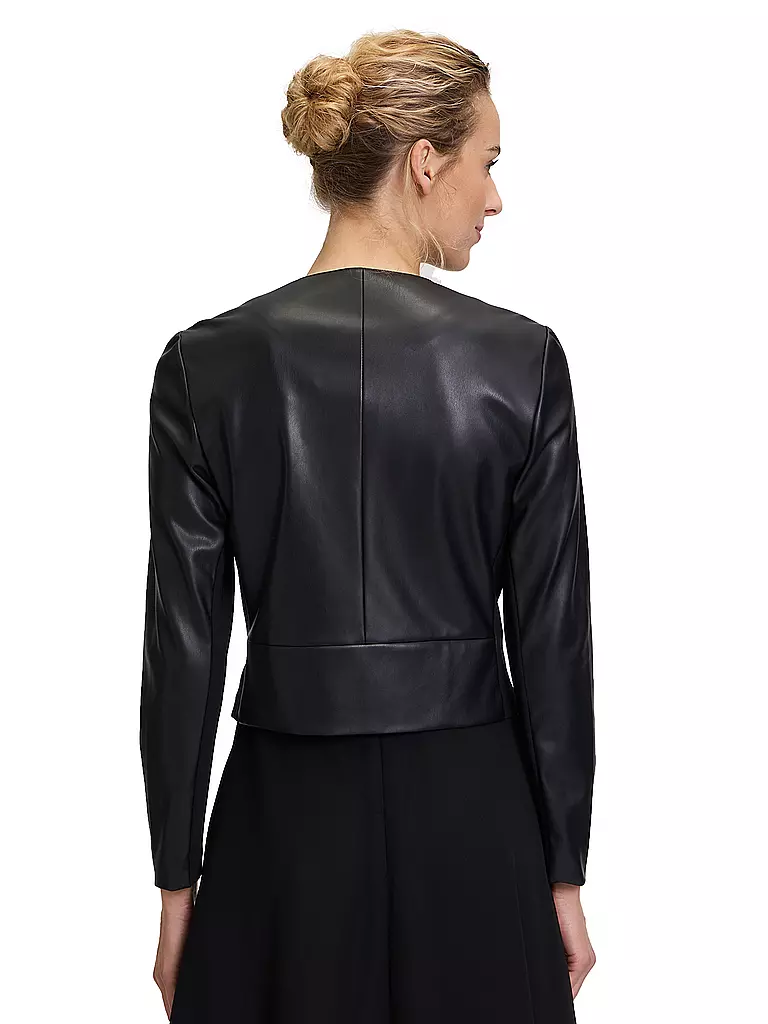 VERA MONT | Chaqueta corta de imitación de cuero | Negro